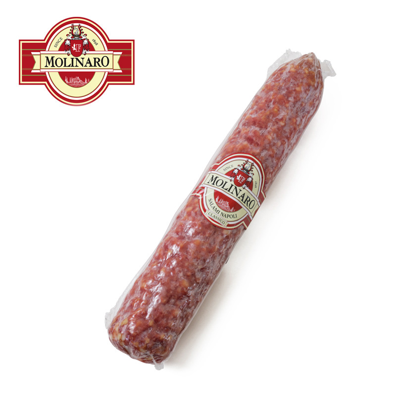 イタリア職人伝承のレシピと放牧豚原料 モリナーロ ナポリサラミ クラシコ ホール 約1.15kg(直径約6.5cm) イタリア職人伝承のレシピと放牧豚原料 モリナーロ ナポリサラミ クラシコ ホール 約1.15kg(直径約6.5cm)